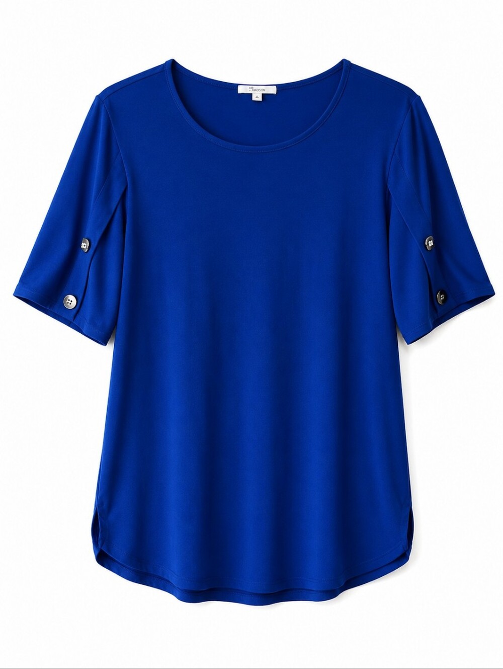 89th & Madison Royal Blue Short Sleeve Top Button Detail Blouse XL